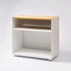 Mobile Hideaway Storage Cart (23" H) - Steel + Wood