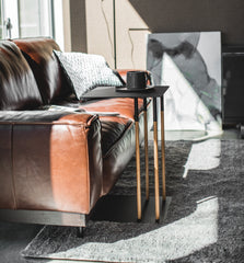 C Side Table (22" H) - Steel + Wood