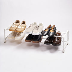 Two-Tier Rolling Shoe Rack (" H) - Steel