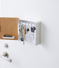 Magnetic Key Cabinet - Steel + Wood