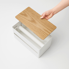 Paper Towel Dispenser - Steel + Wood