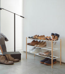 Expandable Shoe Rack (18" H) - Steel + Wood