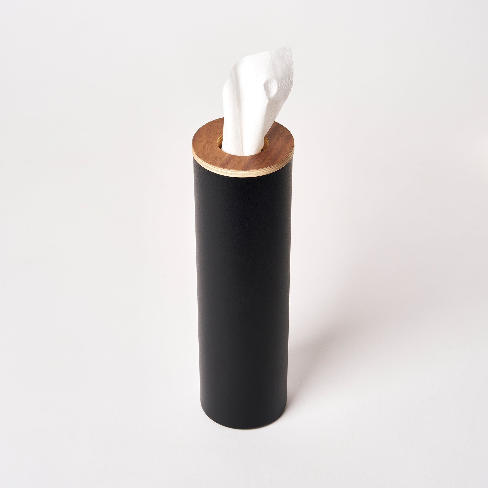 Round Tissue Case - Steel + Wood