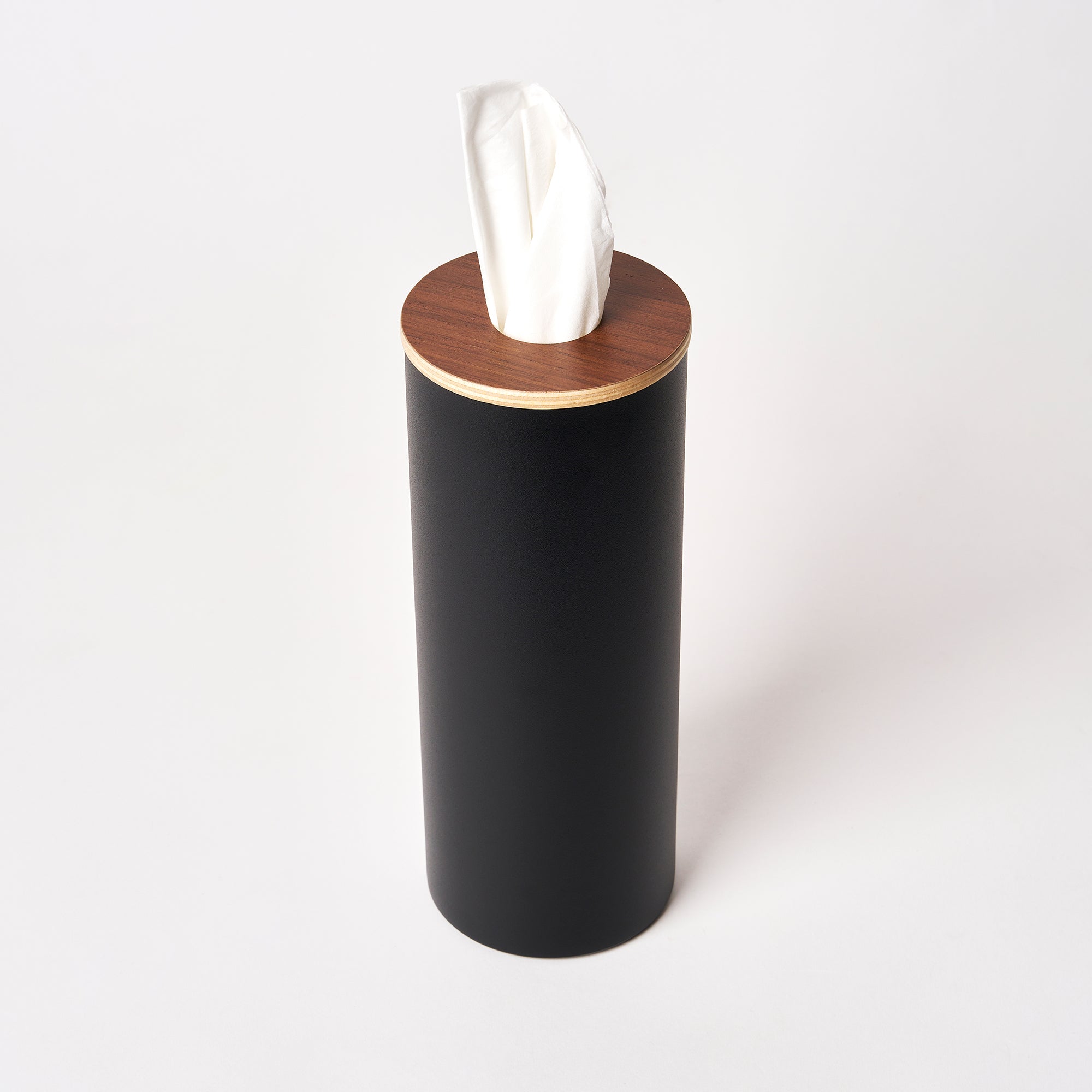 Round Tissue Case - Steel + Wood