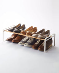 Stackable Shoe Rack (7" H)  - Steel + Wood