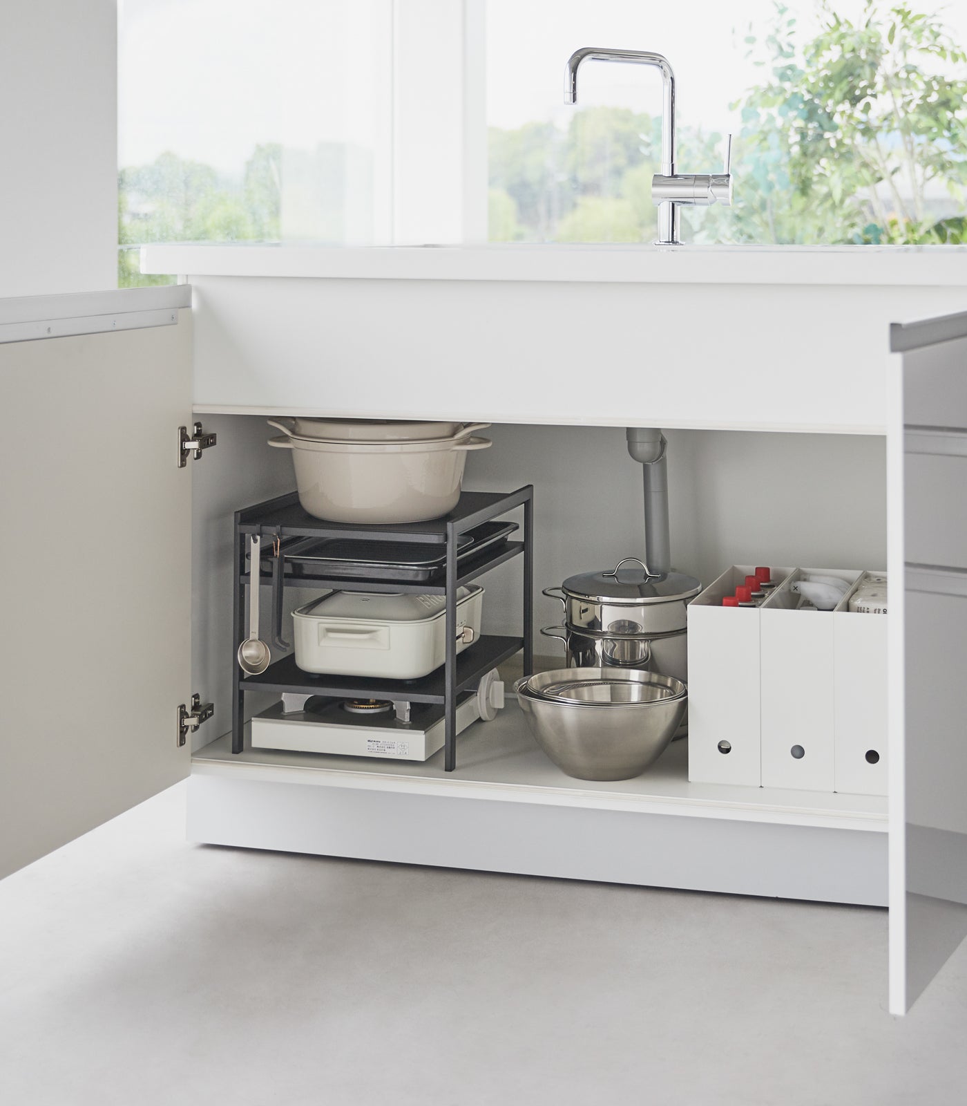 Three-Tier Cabinet Storage Rack (14" H)  - Steel