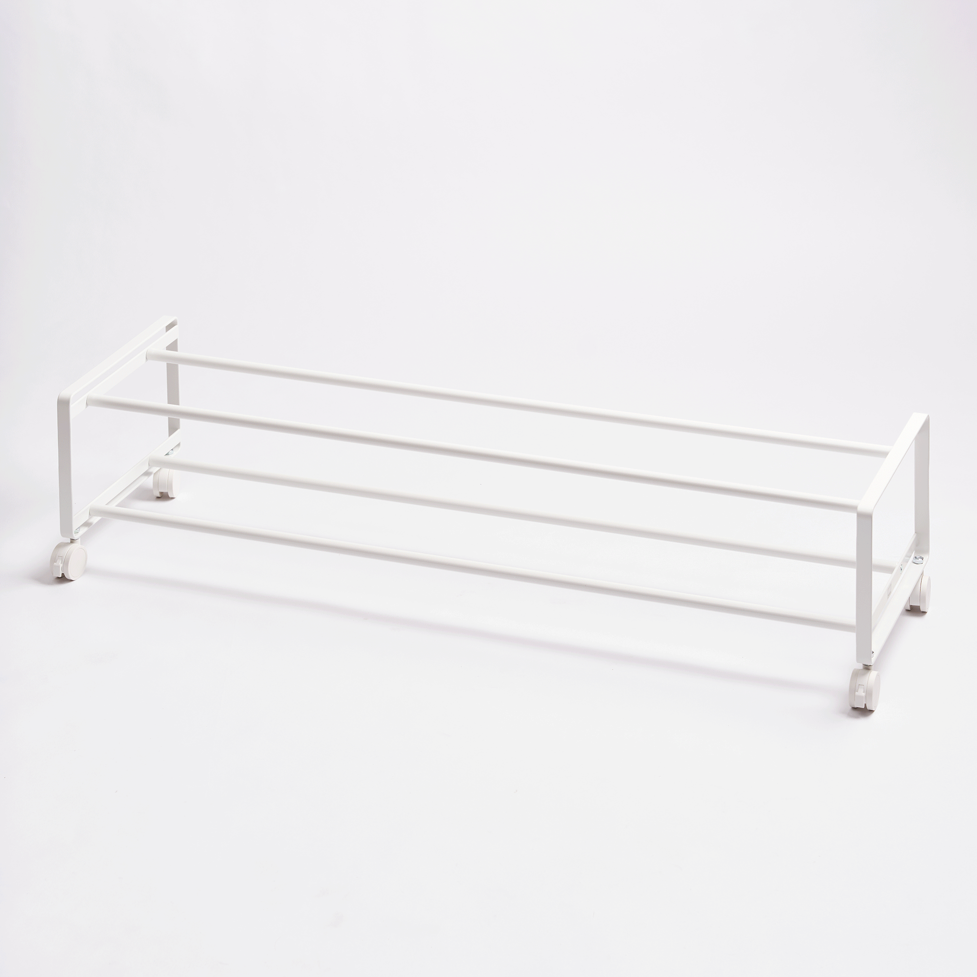 Two-Tier Rolling Shoe Rack (" H)  - Steel