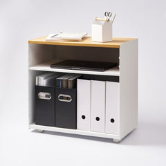 Mobile Hideaway Storage Cart (23" H) - Steel + Wood