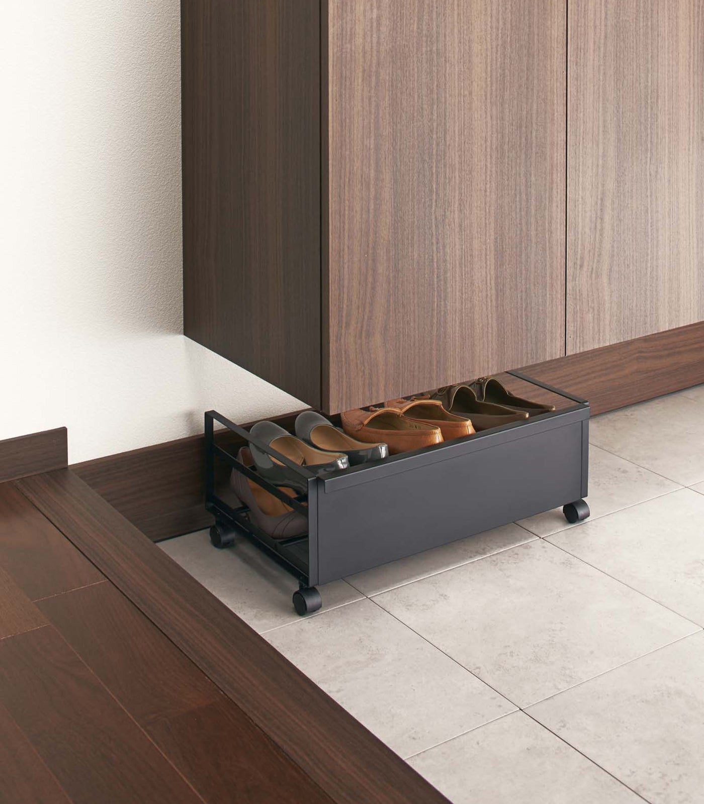 Rolling Shoe Rack (9" H)  - Steel