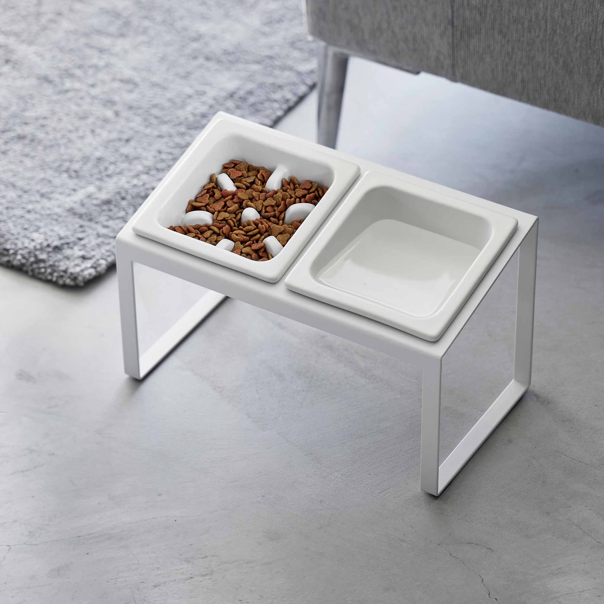 Slow Feeder Pet Bowl - Steel + Ceramic