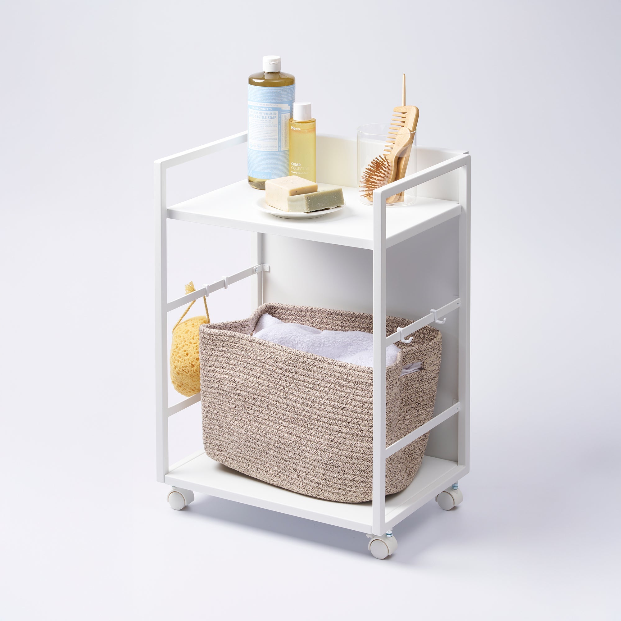 Two-Tier Hideaway Storage Cart (24" H)  - Steel