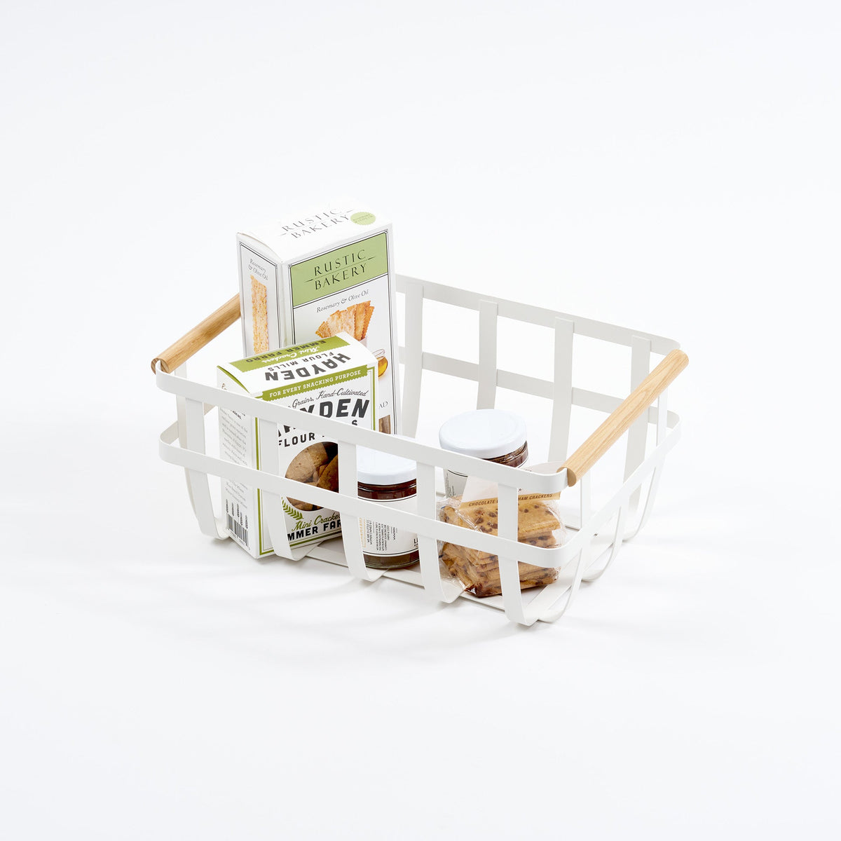 Storage Basket - Medium - Steel + Wood