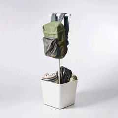 Backpack Stand With Cubby - Steel