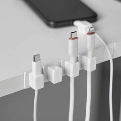 Magnetic Cable Holders With Adhesive Steel Bases (Set of 5) - Silicone